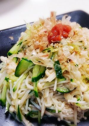 レンジで簡単☆エノキと胡瓜のねり梅和え☆-レシピのメイン写真