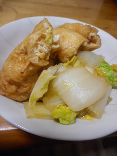 鶏団子の油揚げ巾着と白菜の煮物-レシピのメイン写真