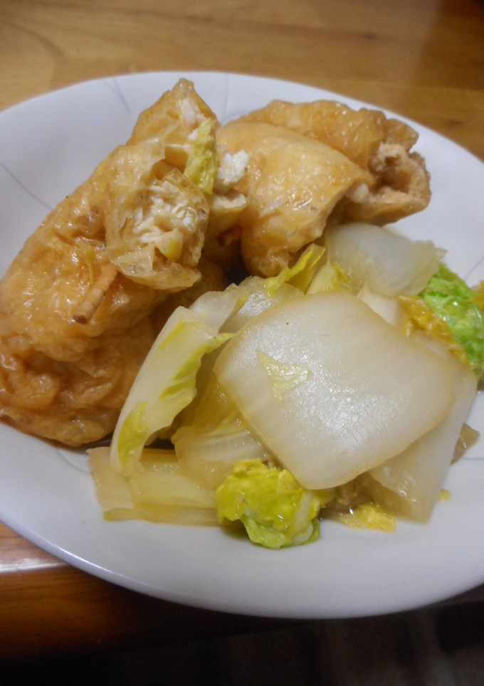 鶏団子の油揚げ巾着と白菜の煮物-レシピのメイン写真