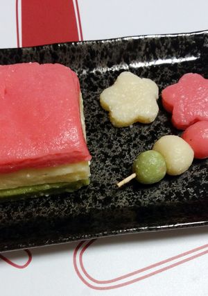 琉木綿豆腐で団子（ひな祭り仕様）-レシピのメイン写真