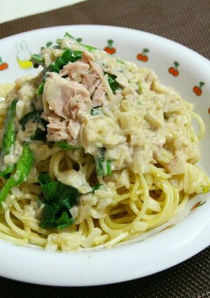 ツナとほうれん草のマヨ和風パスタ-レシピのメイン写真