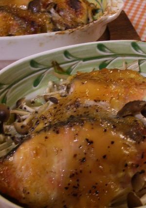 グラタン皿で鮭のちゃんちゃん焼き-レシピのメイン写真