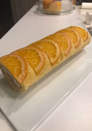オレンジ・コンポートで作るロールケーキ-レシピのメイン写真