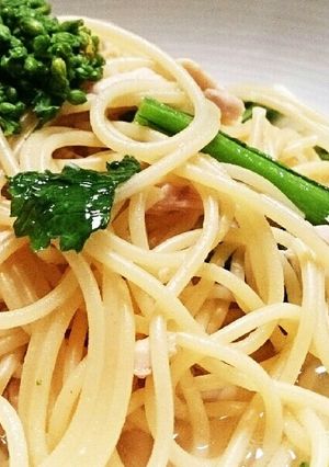 ツナと菜の花のスープパスタ-レシピのメイン写真