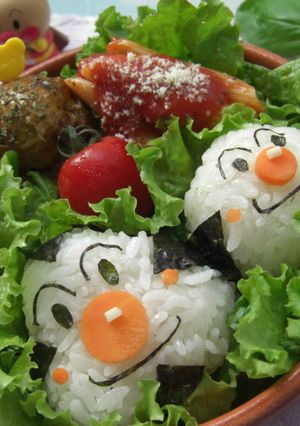おむすびマン＆こむすびマン　キャラ弁-レシピのメイン写真
