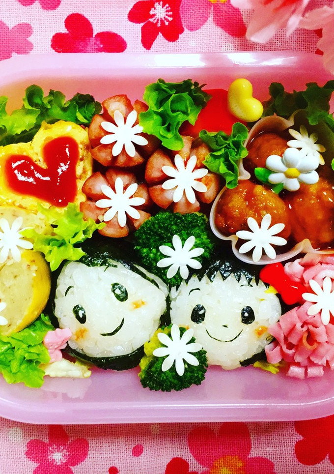 キャラ弁 娘と担任の先生の仲良し弁当-レシピのメイン写真
