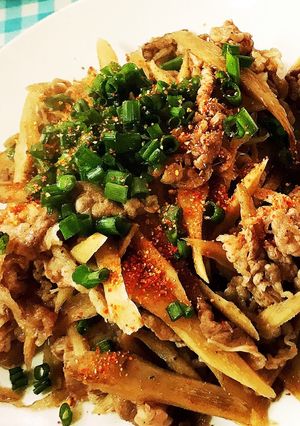 すき焼きのタレで簡単！肉ごぼう☆-レシピのメイン写真
