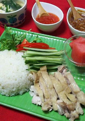 圧力鍋/炊飯器で海南鶏飯(カオマンガイ)-レシピのメイン写真