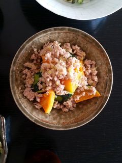 蒸しかぼちゃの鶏そぼろあんかけ-レシピのメイン写真