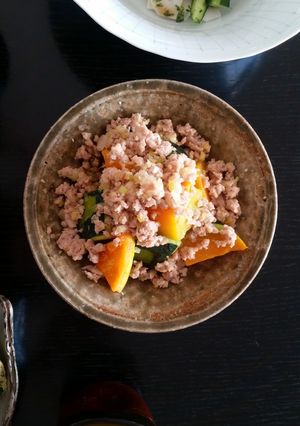 蒸しかぼちゃの鶏そぼろあんかけ-レシピのメイン写真