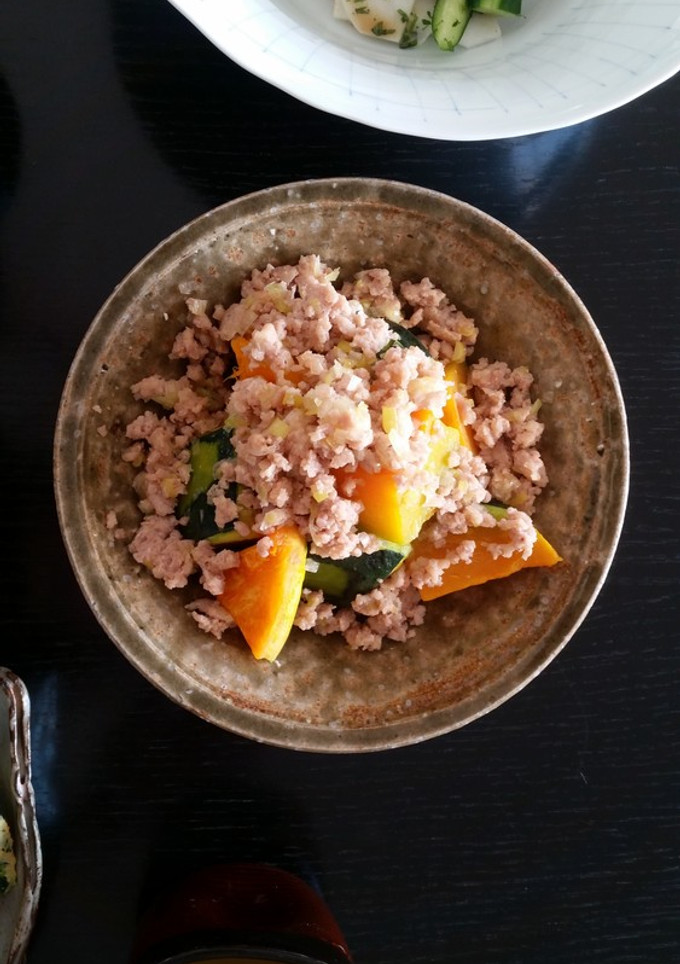 蒸しかぼちゃの鶏そぼろあんかけ-レシピのメイン写真