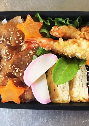 小学生男子のお弁当。焼き肉丼弁当-レシピのメイン写真