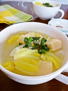 高野豆腐とキャベツのエスニック風スープ-レシピのメイン写真