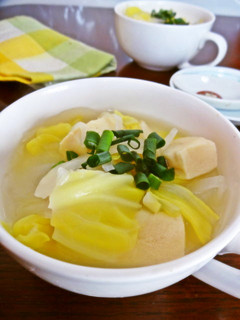 高野豆腐とキャベツのエスニック風スープ-レシピのメイン写真