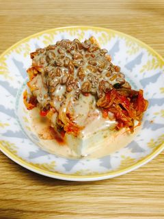ダイエットに満足感アップ!納豆キムチ豆腐-レシピのメイン写真
