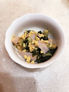 酢の物 #卵 ワカメ ハム キュウリ-レシピのメイン写真