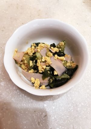 酢の物 #卵 ワカメ ハム キュウリ-レシピのメイン写真