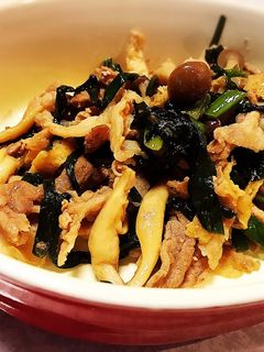 簡単!豚肉とニラのバター炒め♪-レシピのメイン写真