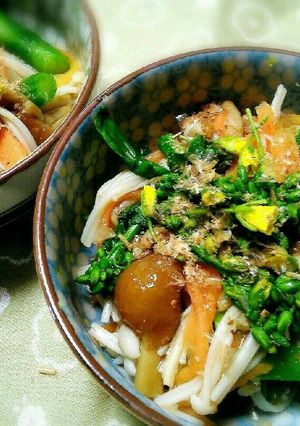 アスパラ菜となめこのおひたし-レシピのメイン写真