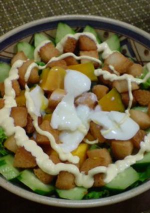 揚げパンとかぼちゃで★ホットサラダ-レシピのメイン写真