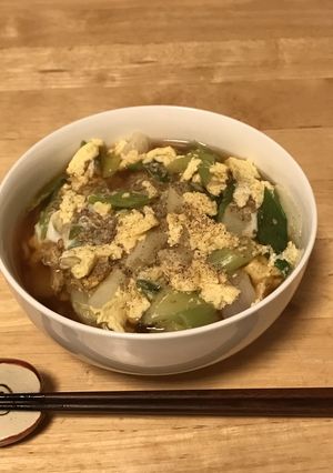やさしい味♡長ネギの卵とじラーメン-レシピのメイン写真