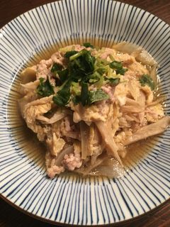 ひき肉で☆柳川風卵とじ-レシピのメイン写真
