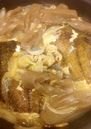 カレイとコンニャクの生姜醤油煮-レシピのメイン写真