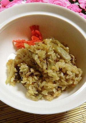 八尾ごぼうの根と牛コマの、ショウガご飯-レシピのメイン写真