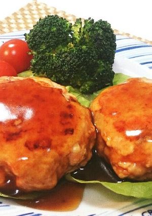 鮭とお豆腐の照り焼きハンバーグ-レシピのメイン写真