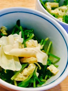 簡単副菜!小料理屋の豆苗と油揚げのお浸し-レシピのメイン写真