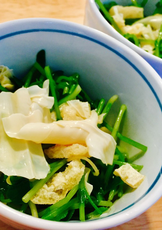 簡単副菜！小料理屋の豆苗と油揚げのお浸し-レシピのメイン写真