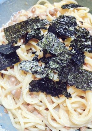 ツナと納豆で☆ふわふわマヨパスタ-レシピのメイン写真