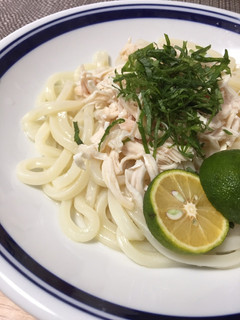 夏バテにも!ササミとシソの冷やしうどん-レシピのメイン写真