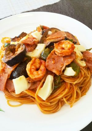 ✳ナスとベーコンのパスタ✳チーズのせ❤-レシピのメイン写真