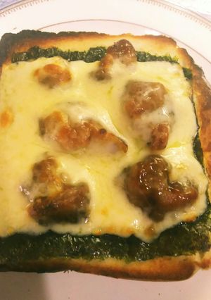 焼き鳥リメイク「照り焼きチキントースト」-レシピのメイン写真