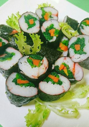 ☆カニかま海苔巻き(辛しマヨネーズ添え)-レシピのメイン写真