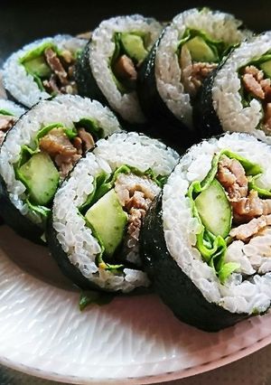 豚肉で作ったよ☆キンパ?風?(笑)-レシピのメイン写真