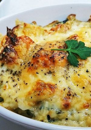＊常備品で∮*ほうれん草&鮭のグラタン＊-レシピのメイン写真