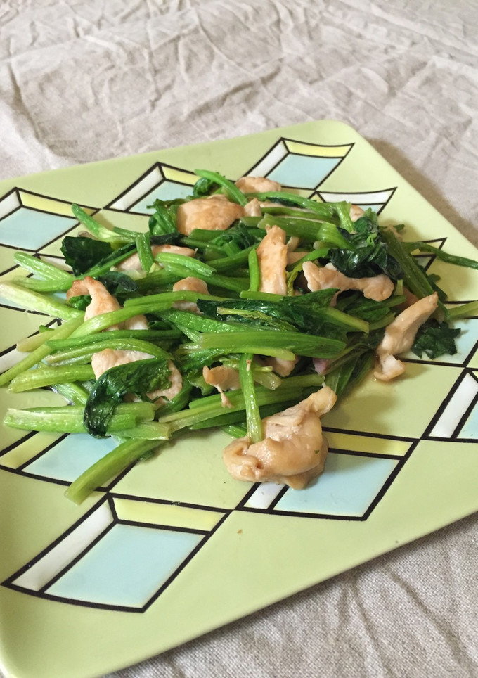 ほうれんそうの茎と鶏肉の炒め物５〇◎-レシピのメイン写真