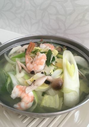鍋焼きえび塩ラーメン-レシピのメイン写真
