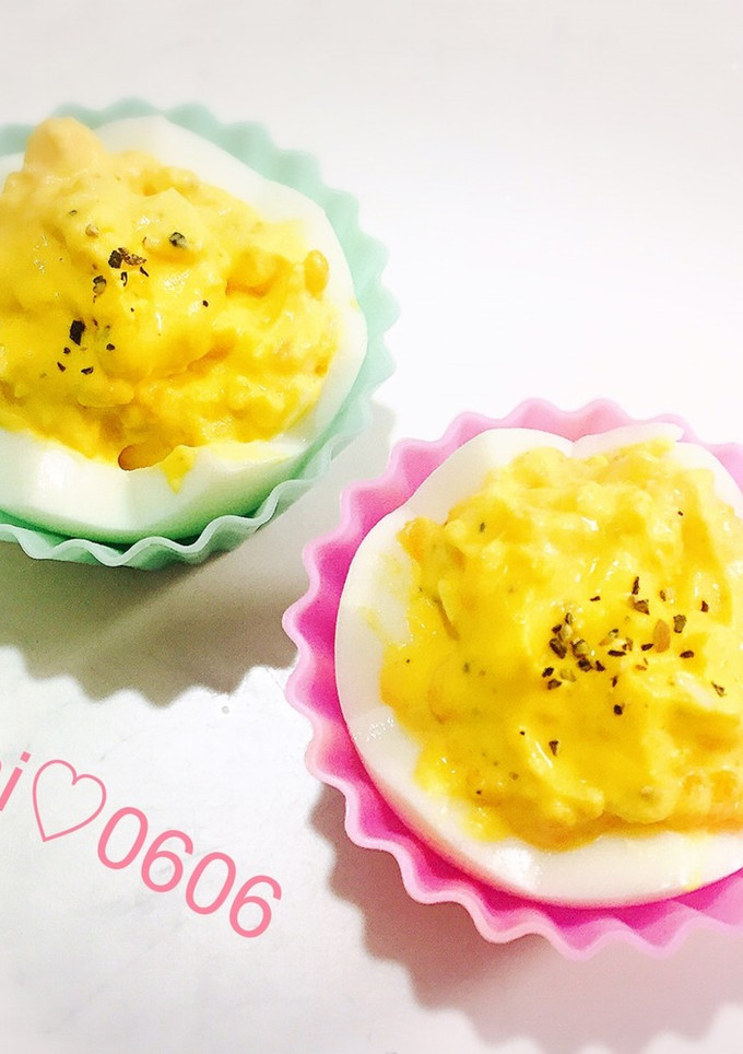 お弁当に簡単♪お花のからしマヨゆで卵♡-レシピのメイン写真