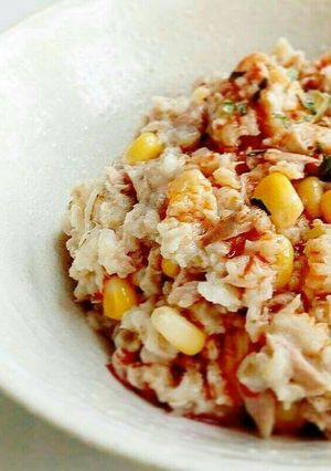 ツナコーンと食べるラー油のオートミール-レシピのメイン写真