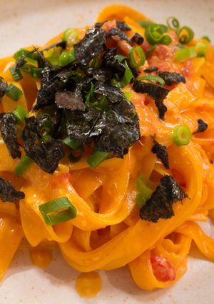 トマトの酸味が効いた雲丹パスタ うにスパ-レシピのメイン写真