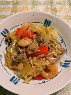 春キャベツたっぷり♪とろ~り中華丼☆麺も-レシピのメイン写真