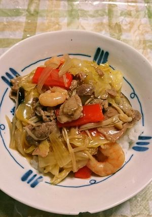 春キャベツたっぷり♪とろ～り中華丼☆麺も-レシピのメイン写真