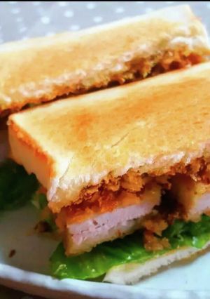 トンカツメキシカン風 de 焼きサンド-レシピのメイン写真