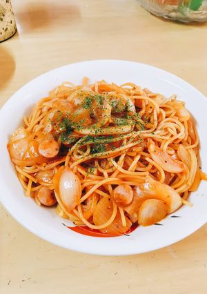 簡単!新玉ねぎたっぷりナポリタン-レシピのメイン写真