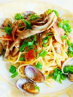 あさり、舞茸、ベーコンの和風パスタ-レシピのメイン写真