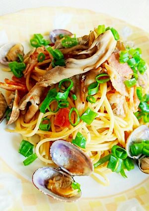 あさり､舞茸､ベーコンの和風パスタ-レシピのメイン写真