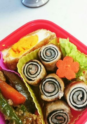 お弁当にグルグル肉巻き-レシピのメイン写真